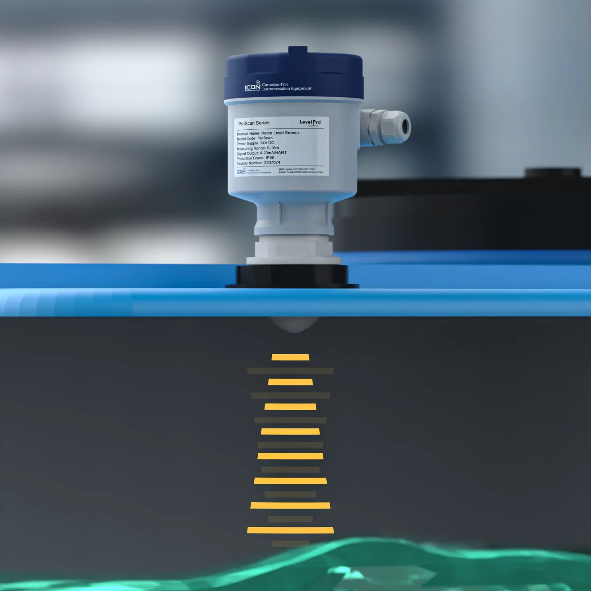تصویر سنسور Ultrasonic به منظور اندازه‌گیری سطح سیالات